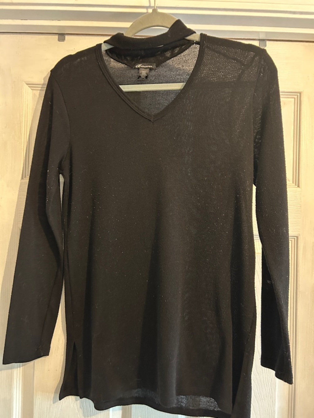 Womens Black V-Neck Sweater